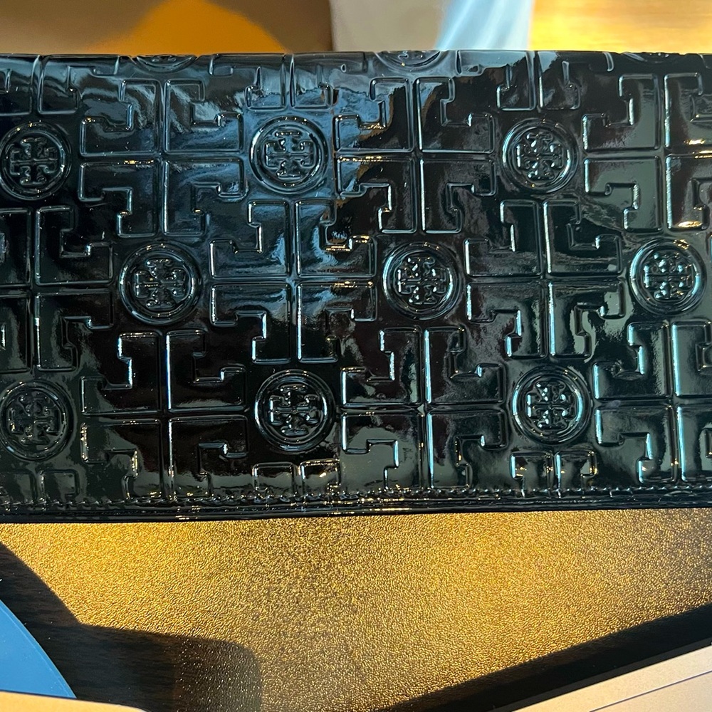 Tory Burch Black Patent Clutch